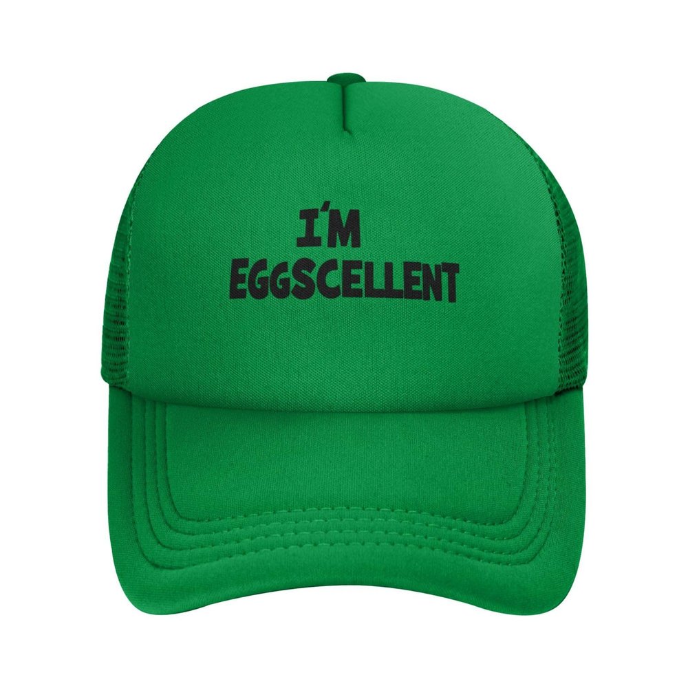 I'm Eggscellent Men's Vintage Mesh Trucker Hat Outdoor Sport Summer Baseball Cap Green