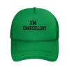 I'm Eggscellent Men's Vintage Mesh Trucker Hat Outdoor Sport Summer Baseball Cap Green view 1