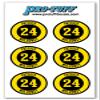 Bat Knob Decals for Baseball Softball Traditional Old Fashioned Letters Number Bats Handle Stickers Set of 4 (Black/Gold)