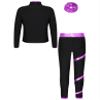Huimingda Kids Girls Figure Skating Outfit Shiny Ice Skating Jacket with Athletic Leggings Sets Performance Dancewear Purple A 8 Years view 2
