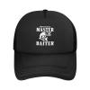 NineFit Basics Professional Master Baiter Men's Vintage Mesh Trucker Hat Outdoor Sport Summer Baseball Cap Black view 1