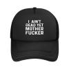 I Ain't Dead Yet Mother Fuckers Men's Vintage Mesh Trucker Hat Outdoor Sport Summer Baseball Cap Black view 1