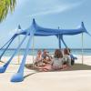 Gardentime Beach Tent Canopy Sun Shelter 10x10ft UPF50+ Protection Portable Shade with 8 Sandbags, 4 Poles, 2 Sand Shovels, Ground Peg for Outdoor Backyard Camping Fishing Picnic Blue view 1