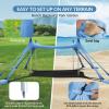 Gardentime Beach Tent Canopy Sun Shelter 10x10ft UPF50+ Protection Portable Shade with 8 Sandbags, 4 Poles, 2 Sand Shovels, Ground Peg for Outdoor Backyard Camping Fishing Picnic Blue view 3