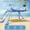 Gardentime Beach Tent Canopy Sun Shelter 10x10ft UPF50+ Protection Portable Shade with 8 Sandbags, 4 Poles, 2 Sand Shovels, Ground Peg for Outdoor Backyard Camping Fishing Picnic Blue view 4
