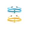 Adjustable Handmade Cross Braided Rope Bracelet for Christian Colorful Matching Couple Charm Jewelry Inspirational Religious Woven Bracelet Birthday Easter Thanksgiving Christmas Gifts-Blue Yellow view 1