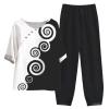 NineFit Basics Two Piece Outfits for Women Fall Womens Outfits Womens Capris Dressy Casual Womens Two Piece Pants Set Plus Size Outfits for Women 2 Piece Sets Dressy Palazzo Pants Wedding,K-Black,XX-Large view 1