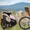 SPOFLYINN Spoflyinn 2-in-1 Universal Bike Double Seat Behind Bike Trailer Kids Trailer Jogger, Bicycle Coupler for 1 Or 2 Toddlers, Kids, Child Bicycle Carrier Black + Gray view 1