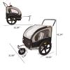 SPOFLYINN Spoflyinn 2-in-1 Universal Bike Double Seat Behind Bike Trailer Kids Trailer Jogger, Bicycle Coupler for 1 Or 2 Toddlers, Kids, Child Bicycle Carrier Black + Gray view 3
