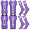 Chuarry 2 Set Soccer Shin Guards for Girls with Socks Toddler Shin Pads Football Kids Sport Protection Lightweight Gear Leg Protection for 3-15 Girls Boys Children Teens(S,Purple) view 1