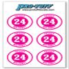 Bat Knob Decals for Baseball Softball Traditional Old Fashioned Letters Number Bats Handle Stickers Set of 4 (Pink/White) view 1