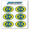 Bat Knob Decals for Baseball Softball Traditional Old Fashioned Letters Number Bats Handle Stickers Set of 4 (Royal/Gold) view 1