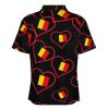 I Love Belgium Red Heart Men's Zippered Polo Shirt Casual Slim Fit Short Sleeve Golf T Shirts view 3