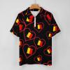 I Love Belgium Red Heart Men's Zippered Polo Shirt Casual Slim Fit Short Sleeve Golf T Shirts view 4
