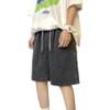 JEsilunmaMY Men's Baggy Drawstring Denim Shorts Elastic Waist Casual Straight Jean Shorts Distressed Summer Beach Shorts (Black,3X-Large) view 1