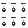 Conskyee 600 Pieces Fishing Rubber Bobber Stops, 6 in 1 Float Sinker Stoppers, Soft Beads Stop for Fishing Line, Black Oval Stopper, Size L (L, M, S Available) view 1