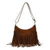 byplndgywj Bohemia Fringe Crossbody bag,Western Cowgirl Fashionable Pocket Hobo Country Everyday Shoulder Bags with Zipper (coffee color) view 1