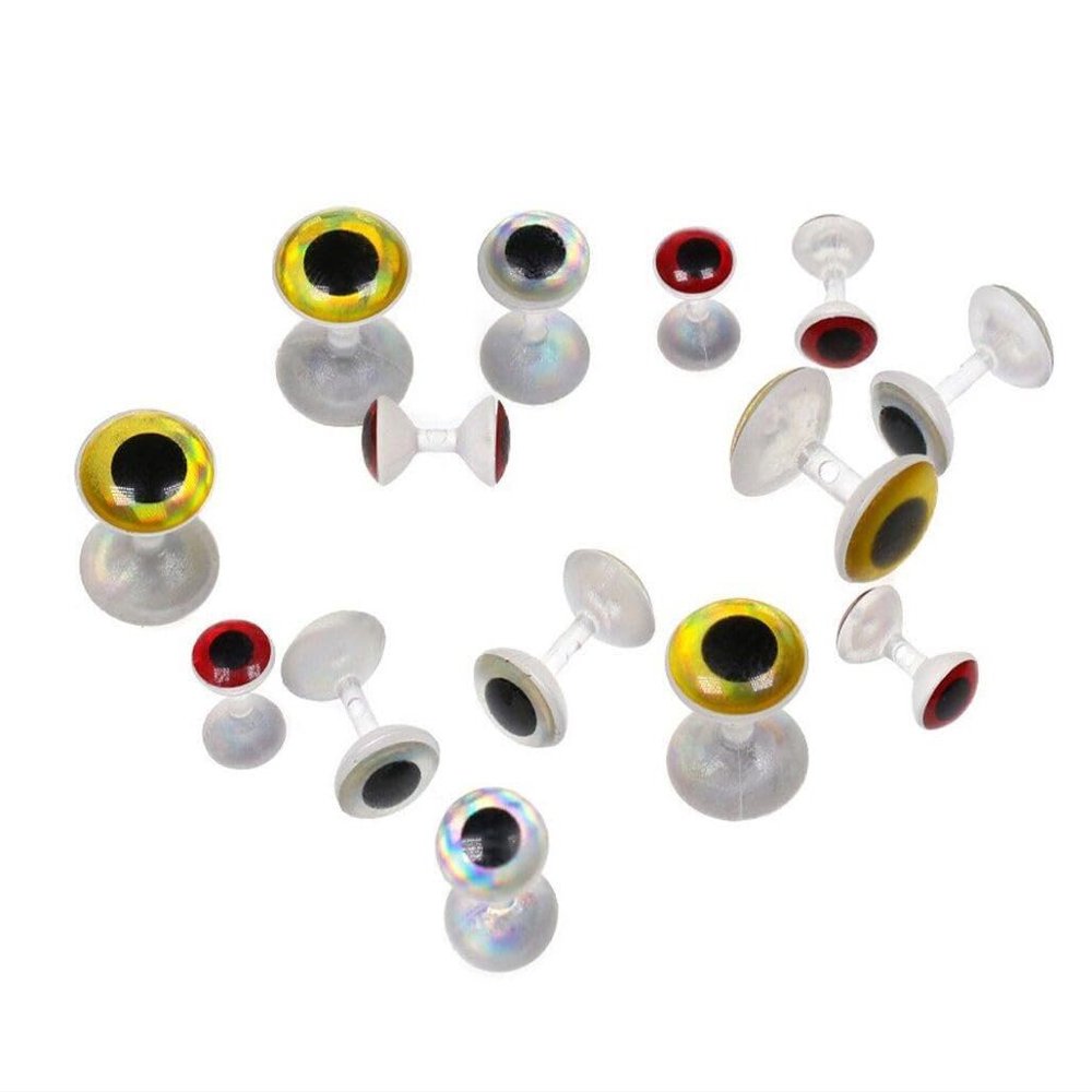 KTGCOZS Pack of 30 Fly Tying Realistic 3D Weightless Dumbbell Eyes DIY Fishing Lure Materials