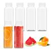 DODHEG 6 Pcs 17 Ounce Plastic Juice Bottle, Bulk Beverage Containers, Drink Containers for Milk, Juice, Drinks Bottle White Lid view 1