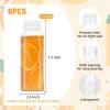 DODHEG 6 Pcs 17 Ounce Plastic Juice Bottle, Bulk Beverage Containers, Drink Containers for Milk, Juice, Drinks Bottle White Lid view 2