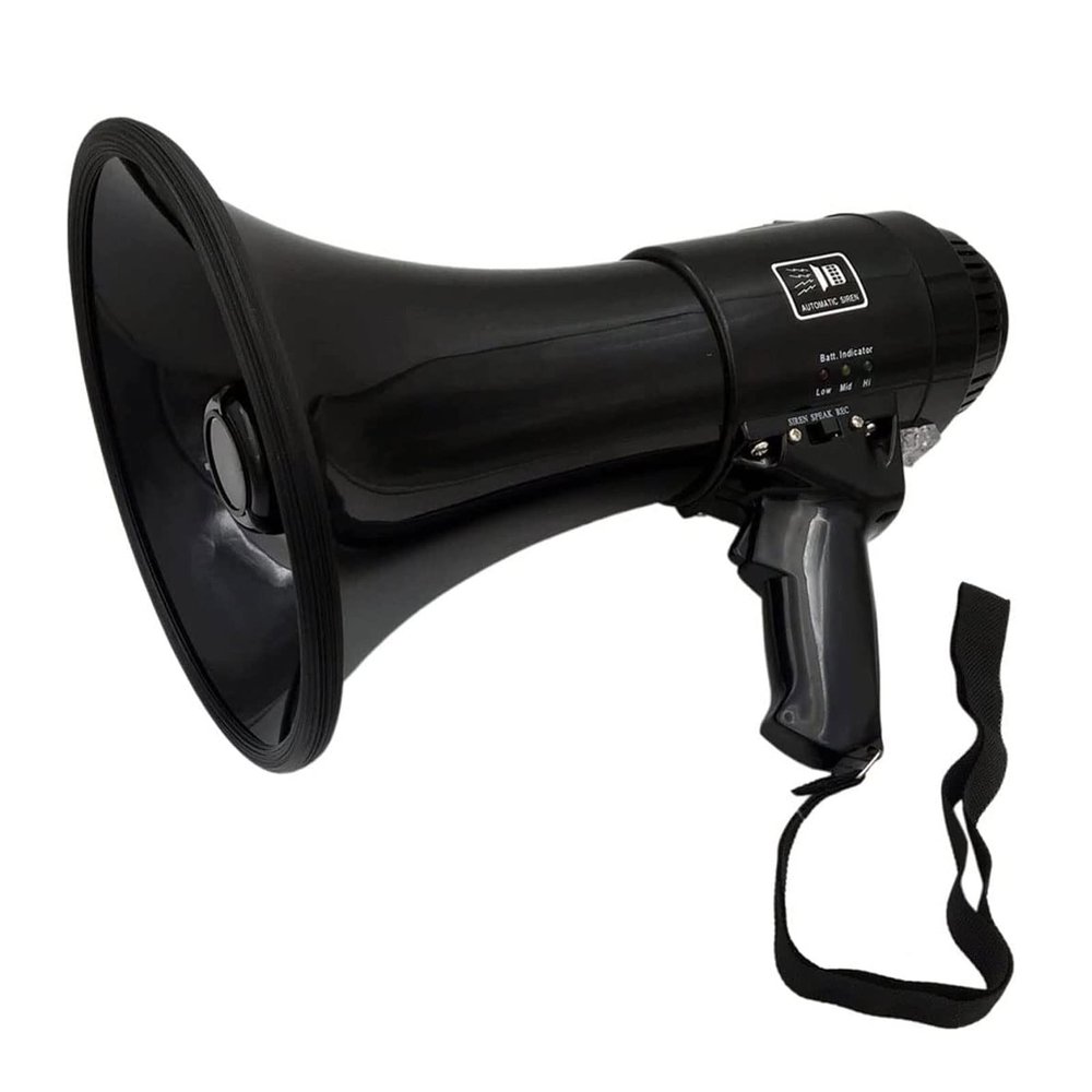 YMPFDGPW Megaphone Portable Bullhorn Loudspeaker Handheld Megaphone 35W Black High Power Megaphone Adjustable Volume Control for Any Outdoor Sports Bullhorn