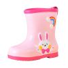 Little-Kids Cute Cartoon Rain Boots Fashion Non Slip Lightwight aterproof Soft Bottom Rain Boots Unisex-Child (Pink, 13 Little Child) view 1