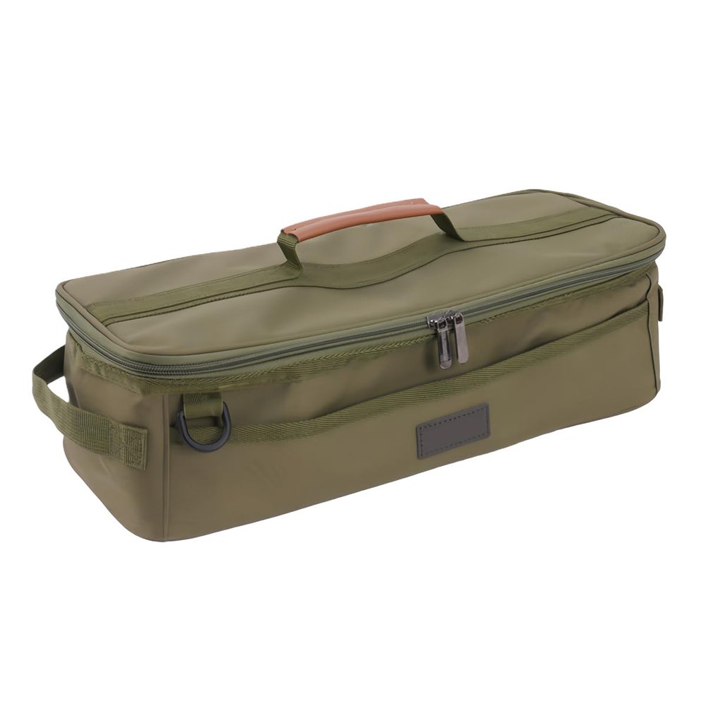 SXLINGDO Portable Cutlery Storage Bag, Camping Travel Cooking Utensils Organizer Travel Bag, Hanging Cutlery Organizer (Green), 42*17*12cm