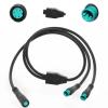 Electric Bike 1T2 Extension Cable Y-Split Extension Wire with Waterproof Connector for Light,Throttle,Gear Sensor and Brake in Ebike Modification Kit (1T2 5pin 24"-2M1F)