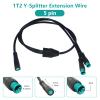 Electric Bike 1T2 Extension Cable Y-Split Extension Wire with Waterproof Connector for Light,Throttle,Gear Sensor and Brake in Ebike Modification Kit (1T2 5pin 24"-2M1F) view 4