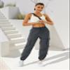 COPYLEAF Womens Parachute Cargo Pants with Pockets Quick Dry Hiking Pants Lightweight Water-Resistant Baggy Joggers(Grey XL) view 4
