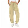 COPYLEAF Womens Parachute Cargo Pants with Pockets Quick Dry Hiking Pants Lightweight Water-Resistant Baggy Joggers(Light Khaki XL) view 1