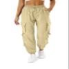 COPYLEAF Womens Parachute Cargo Pants with Pockets Quick Dry Hiking Pants Lightweight Water-Resistant Baggy Joggers(Light Khaki XL) view 2