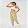 COPYLEAF Womens Parachute Cargo Pants with Pockets Quick Dry Hiking Pants Lightweight Water-Resistant Baggy Joggers(Light Khaki XL) view 4