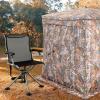 COSTWAY Folding Hunting Chair, 360 Silent Swivel Hunting Blind Chair w/Oversized Duck Feet & Padded Armrests, 400 LBS Load Capacity, Portable Ground Hunting Chair for Outdoor Fishing Camping view 2
