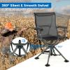 COSTWAY Folding Hunting Chair, 360 Silent Swivel Hunting Blind Chair w/Oversized Duck Feet & Padded Armrests, 400 LBS Load Capacity, Portable Ground Hunting Chair for Outdoor Fishing Camping view 4