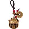 Yisinar Lucky Cat Charms,Maneki Neko Brass Cat Keychain With Feng Shui Coins,Buddha Statue Kitty Good Luck Charms (Lucky Cat) view 1
