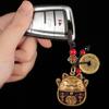 Yisinar Lucky Cat Charms,Maneki Neko Brass Cat Keychain With Feng Shui Coins,Buddha Statue Kitty Good Luck Charms (Lucky Cat) view 3