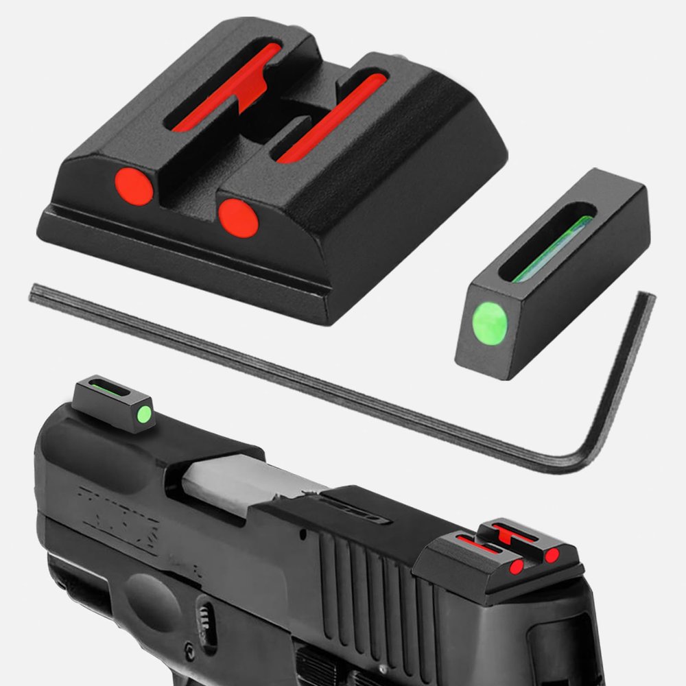 TRSAIM No-Tritium Fiber Optic Red/Green Sights for Pistol Taurus G2C, PT111, G3 w/o, TX22, G2, 709, G2S, PT140, 740, Taurus G2C Accessories Sights Set,NOT for G3C (Green/Red Sights)