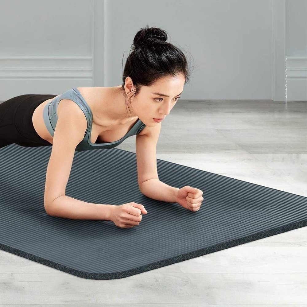LJHWUY Yoga Mat Pilates Exercise Mat Sit-ups Stretching Push-ups Men's Women's Home Gym Wider Thicker High Resilience Fitness Training Mat (Size : Thickness is 10mm)