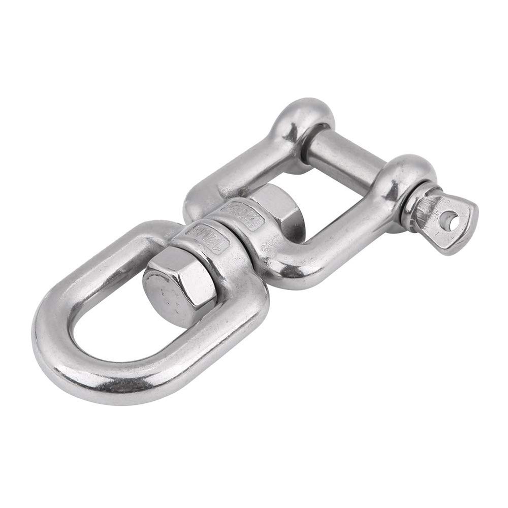 QANYEGN Stainless Steel Snap Shackle, Swivel s Snap Rolling Shackle Device, Jaw Swivel Snap Shackle for Tree Swing, Hammock Chair(12mm)