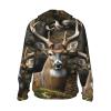 Camouflage Deer Print Sun Protection Hoodie Jacket Full Zip Long Sleeve Sun Shirt with Pockets for Outdoor view 2