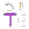 PATIKIL All-in-One Skate Tool with 8 Skateboard Hardware Screw Bolts, Multi-Function Portable Skateboard Tool T Wrench with L-Type Cross Head Screwdriver for Roller Skate, Purple view 2