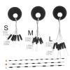 Conskyee 600 Pieces Fishing Rubber Bobber Stops, 6 in 1 Float Sinker Stopper, Soft Beads Stop for Fishing Line, Black Column Stoppers, Size S (L, M, S Available) view 2