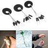 Conskyee 600 Pieces Fishing Rubber Bobber Stops, 6 in 1 Float Sinker Stopper, Soft Beads Stop for Fishing Line, Black Column Stoppers, Size S (L, M, S Available) view 4