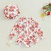 MERSARIPHY Baby Girl One-Piece Swimsuit Rash Guard Toddler Infant Zipper Long Sleeve Swimwear+Hat Bathing Suit Swimwear (Pink Floral S, 6-9 Months) view 3
