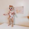 MERSARIPHY Baby Girl One-Piece Swimsuit Rash Guard Toddler Infant Zipper Long Sleeve Swimwear+Hat Bathing Suit Swimwear (Pink Floral S, 6-9 Months) view 4