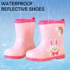 NineFit Basics Little-Kids Cute Cartoon Rain Boots Fashion Non Slip Lightwight aterproof Soft Bottom Rain Boots Unisex-Child (Pink, 12 Little Child) view 2