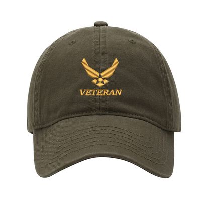 Baseball Cap Men Women AIR Force Veteran Embroidered Unisex Classic Adjustable Strapback Dad Hat (7 1/2,Green)