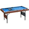 Ditkoko Billiard Table, 64" Folding Pool Table with with Balls, Cues, Chalk, Brush and Triangle, Pool Table Set for Family Game Room, Adult Rrec Room, Basements, Man cave or Garage (Blue & Brown) view 1