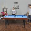 Ditkoko Billiard Table, 64" Folding Pool Table with with Balls, Cues, Chalk, Brush and Triangle, Pool Table Set for Family Game Room, Adult Rrec Room, Basements, Man cave or Garage (Blue & Brown) view 2